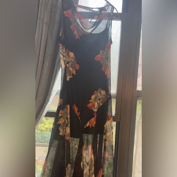 NWT ASOS Design Floral Black Cowl Neck Long Dress size US 12 - Picture 3 of 6